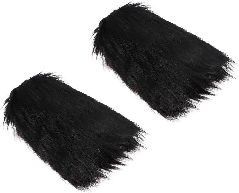 BXT Kids Girls Fuzzy Faux Fur Leg Warmers Boots Shoes Cuff Cover Winter Warm Furry Leg Socks for Halloween Costume Party Show - Image 4